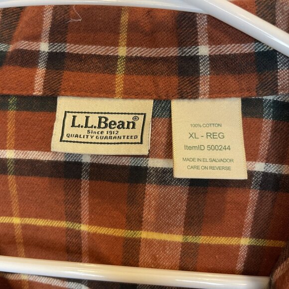 Vintage LL Bean Flannel Shirt Plaid Mens XL 100% Cotton 90s Lumberjack Grunge - Picture 2 of 10